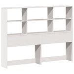 ZNTS Bookcase Bed without Mattress White 140x190 cm Solid Wood Pine 3321892
