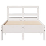 Bed Frame without Mattress White 75x190 cm Small Single Solid Wood Pine 3306172