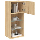 TV Cabinets with LED Lights 2 pcs Sonoma Oak 40.5x30x90 cm 837048