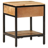 Bedside Table Brown 40 x 35 x 50 cm Solid Mango Wood and Metal 374088