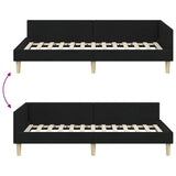 Corner Bed Frame with Headboard Black 80 x 200 cm Fabric 42016103