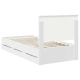 Bed Frame with Drawer White 100 x 200 cm Engineer Wood 3411145