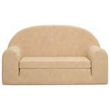Kids' Sofa Bed 2-Seater Cream Soft Plush 357025