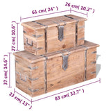 Two Piece Storage Chest Set Acacia Wood 244054