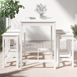 5 Piece Garden Bar Set White Solid Wood Pine 3154746
