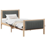 Bed frame Brown and dark grey 90 x 190 cm Solid pine wood 878505