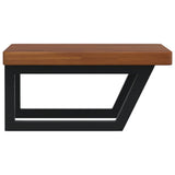 Basin Shelf Wall Mounted Steel and Solid Wood Oak 3302415