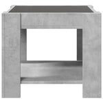 ZNTS Coffee Table with LED Concrete Grey 53x53x45 cm Engineered Wood 847542