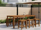 Garden Bar Table Natural 196 x 80.5 x 105 cm Solid Acacia Wood 901264