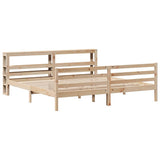 Bed Frame without Mattress 200x200 cm Solid Wood Pine 3305834