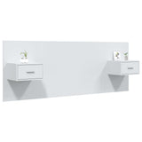Bed Headboard with Cabinets White Engineered Wood 3115676