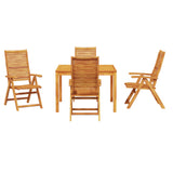 Garden Dining Set Folding 5 pcs Brown Solid Acacia Wood 3375633