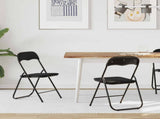 Folding Chair 2 pcs Black 48 x 44 x 78 cm Velvet 42029068
