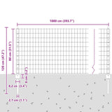 Welded Wire Fence 10 x 0.8 m PVC-Coated Steel Green 3335974