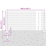 Fence with Posts Green 0.8 x 10 m Steel 3335974