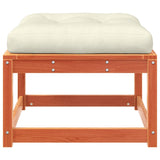Garden Footstool with Cushions Wax Brown Solid Wood Pine 844701