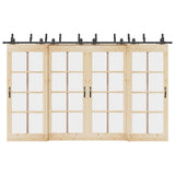 Sliding Door Hardware Kit 366 cm Steel Black 3295749
