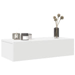 ZNTS Wall Shelf with Drawers White 60x26.5x15 cm Engineered Wood 859968