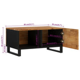 Coffee Table 80x50x40 cm Solid Wood Acacia&Engineered Wood 350633