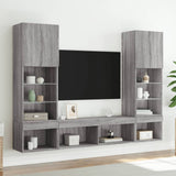 5 Piece TV Wall Units with LED Grey Sonoma Engineered Wood 3216695