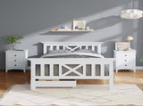 Wooden Bed Frame with Drawers Single Storage Bed Solid Pine Wood,3FT Guest Bed For Adults, Kids, WF292375AAW