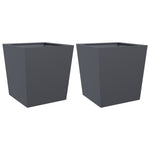 ZNTS Garden Planters Anthracite 2 pcs 50x50x50 cm Steel 851071