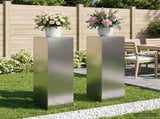 Plant Stand 2 pcs Silver 30 x 30 x 100 cm Stainless Steel 8012513
