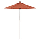 Garden Parasol with Wooden Pole Terracotta 196x231 cm 363164