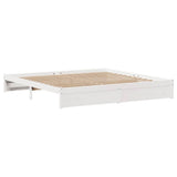 Bed Frame without Mattress White 200x200 cm Solid Wood Pine 3301671