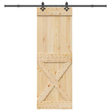 Sliding Door with Hardware Set 80x210 cm Solid Wood Pine 3332779