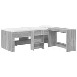 Kids'High Bed Frame with Desk 2 pcs Grey Sonoma 3423475