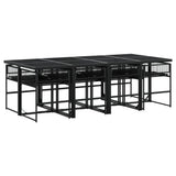 Garden Dining Set Black 3295035