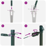 Fence Post 7 pcs Green Steel 42004234
