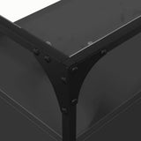 Sideboard with Glass Top Black 98x35x81 cm Engineered Wood 846069