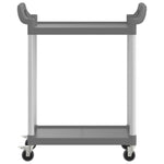 ZNTS 2-Tier Trolley Grey 81x41x92 cm Aluminium 30327