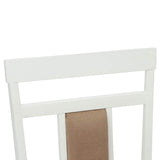 Dining Chair 2 pcs White and Brown Solid Rubber Wood 42020508