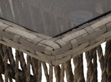 Garden Table Grey 100 x 55 x 37 cm PE Rattan and Glass 42035137