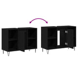 Bathroom Cabinet Black 80 x 33 x 60 cm Engineered Wood 873897