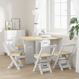 5 Piece Butterfly Dining Set Corona Foldable White Pinewood 3295717