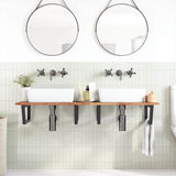 Basin Shelf Wall Mounted Steel and Solid Wood Acacia 3302847