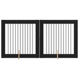 Dog Gate with Stands 2 pcs Black Oak 100 x 100 cm 892025