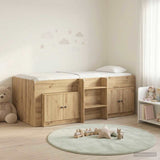 Loft Bed Frame with Cabinet 3 pcs Artisan Oak Engineered Wood 3423381