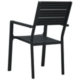 Garden Chair Set of 4 Black HDPE 4 chairs Durable 47886