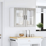 Kitchen Wall Cabinet with Glass Door Lucca Grey Sonoma Engineered Wood 853853