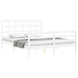 Bed Frame without Mattress White 160x200 cm Solid Wood 3193997