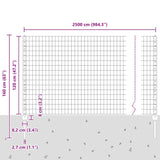 Fence with Posts Green 1.2 x 25 m Steel 3336013