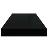 Floating Wall Shelves 4 pcs High Gloss Black 60x23.5x3.8 cm MDF 323771