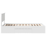 Bed Frame with Headboard White 90 x 200 cm Engineered Wood 3408802