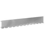 Lawn Edging 10 pcs 102 x 15 x 4 cm Steel Silver 8008778