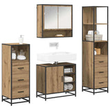 Bathroom Furniture Set 4 pcs Artisan Oak Engineered Wood 3402543